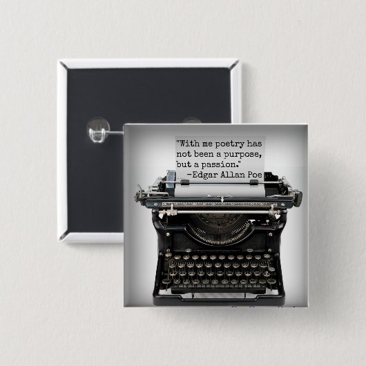 Edgar Allan Poe-Knopf Button (Vorne & Hinten)