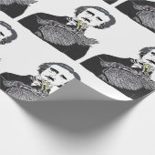 Edgar Allan Poe mit einem Raben auf seinem Chin Geschenkpapier (Ecke)