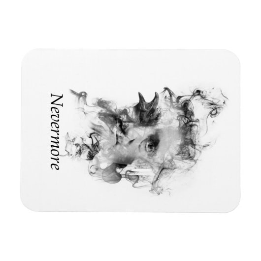 Edgar Allan Poe mit Raven - Nevermore Magnet (Horizontal)