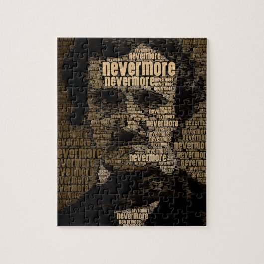 Edgar Allan Poe - Nevermore Typografie Puzzle (Vertikal)
