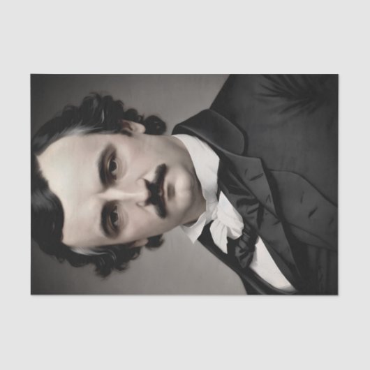 Edgar Allan Poe Original Portrait Seidenpapier (Vorderseite)