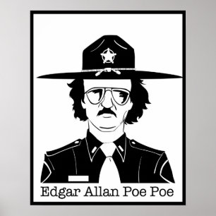 Edgar Allan Poe Poe (Schwarz auf Weiß) Poster