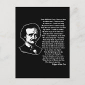 Edgar Allan Poe Poem ALONE Postkarte (Vorderseite)