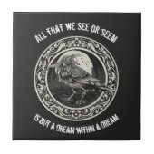 Edgar Allan Poe Poet Author Dream Raven Medallion Fliese (Vorderseite)