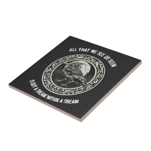 Edgar Allan Poe Poet Author Dream Raven Medallion Fliese (Seite)