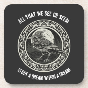 Edgar Allan Poe Poet Author Dream Raven Medallion Getränkeuntersetzer