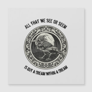 Edgar Allan Poe Poet Author Dream Raven Medallion Magnetkarte