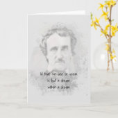 Edgar Allan Poe Poet Author Dream within a dream Karte (Gelbe Blume)