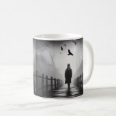 Edgar Allan Poe Poet Bridge Ravens Foggy Spooky Kaffeetasse (VorderseiteRechts)