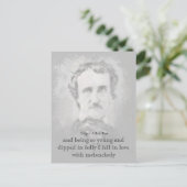 Edgar Allan Poe Poet Melancholy Zitat Postkarte (Stehend Vorderseite)
