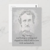 Edgar Allan Poe Poet Melancholy Zitat Postkarte (Vorne/Hinten)