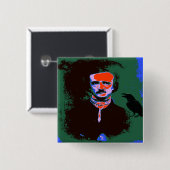 Edgar Allan Poe Pop Art Button (Vorne & Hinten)