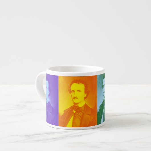 Edgar Allan Poe Pop Art Espresso Tasse (Vorderseite Links)