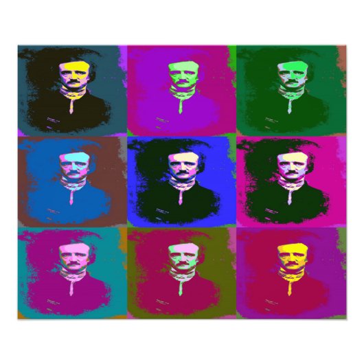 Edgar Allan Poe Pop Art Fotodruck (Vorne)