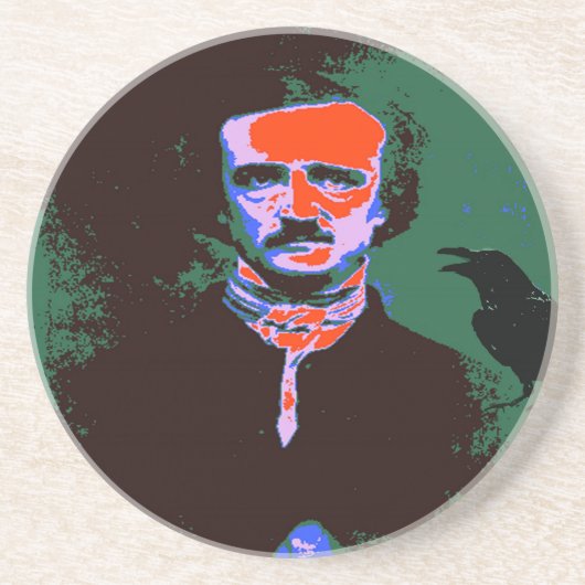 Edgar Allan Poe Pop Art Getränkeuntersetzer (Vorne)