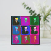 Edgar Allan Poe Pop Art Karte (Stehend Vorderseite)