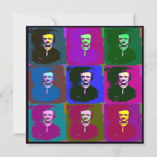 Edgar Allan Poe Pop Art Karte (Vorderseite)