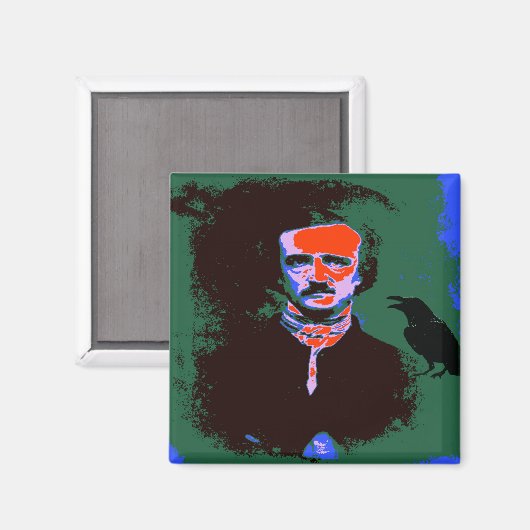 Edgar Allan Poe Pop Art Magnet (Vorderseite/Rückseite)