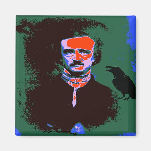 Edgar Allan Poe Pop Art Magnet (Vorne)