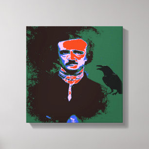 Edgar Allan Poe Pop Art-Porträt Leinwanddruck