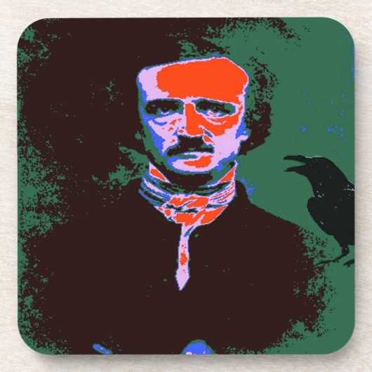 Edgar Allan Poe Pop Art Untersetzer (Vorderseite)