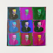 Edgar Allan Poe Pop Kunstgalerie Wandteppich (Vorderseite)