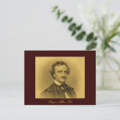 Edgar Allan Poe Portrait Postkarte (Stehend Vorderseite)
