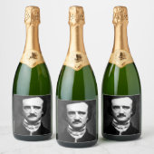 Edgar Allan Poe Portrait Schaumweinetikett (Flaschen)