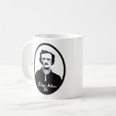 Edgar Allan Poe-Porträt Kaffeetasse (Vorderseite Links)