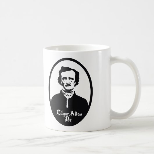 Edgar Allan Poe-Porträt Kaffeetasse (Rechts)