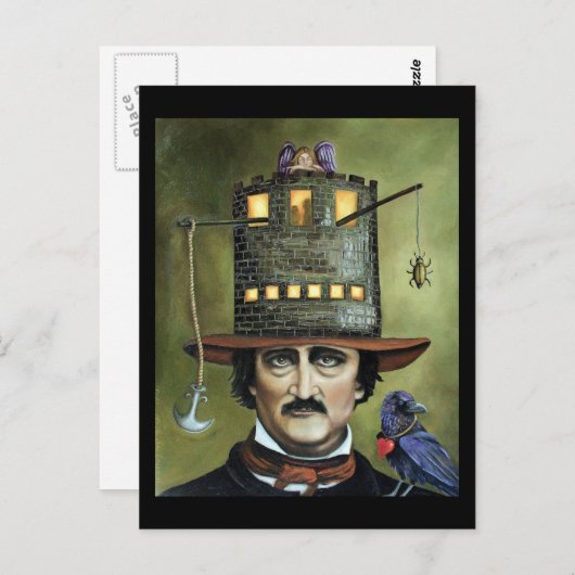 Edgar Allan Poe Postkarte (Vorne/Hinten)