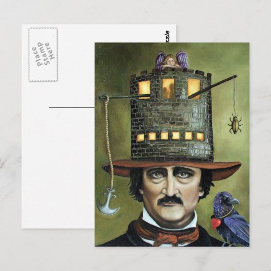 Edgar Allan Poe Postkarte (Vorne/Hinten)