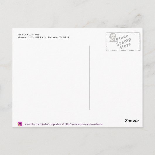 Edgar Allan Poe Postkarte (Rückseite)
