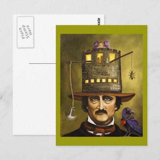 Edgar Allan Poe Postkarte (Vorne/Hinten)