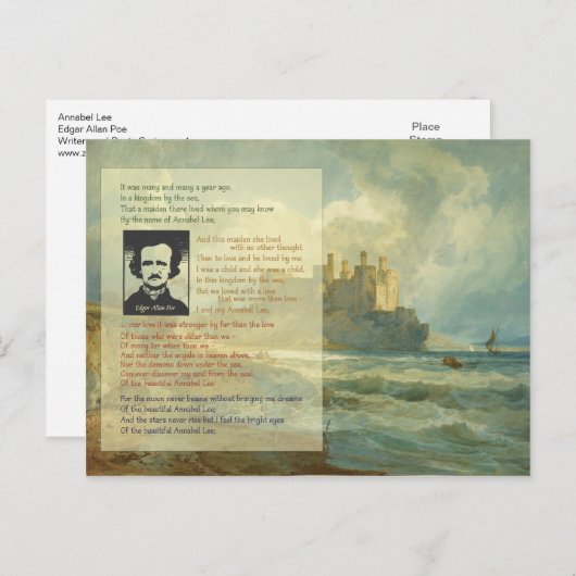 Edgar Allan Poe Postkarte (Vorne/Hinten)