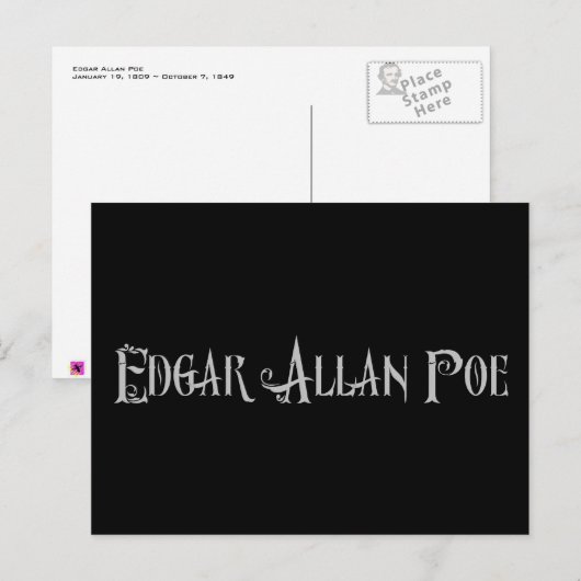 Edgar Allan Poe Postkarte (Vorne/Hinten)