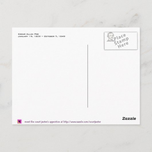 Edgar Allan Poe Postkarte (Rückseite)