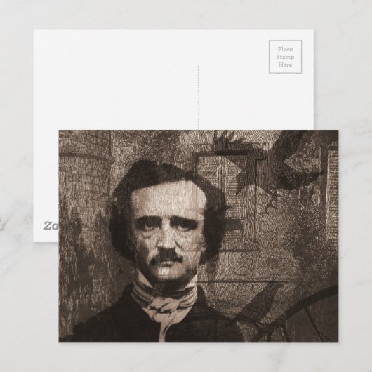 Edgar Allan Poe Postkarte (Vorne/Hinten)