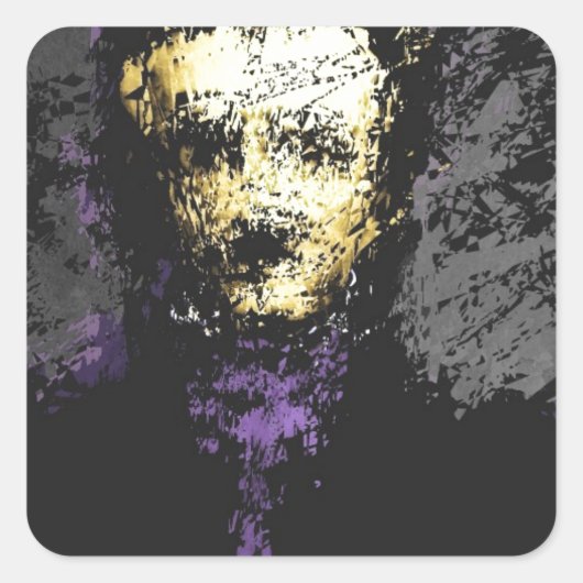 Edgar Allan Poe Quadratischer Aufkleber (Vorderseite)