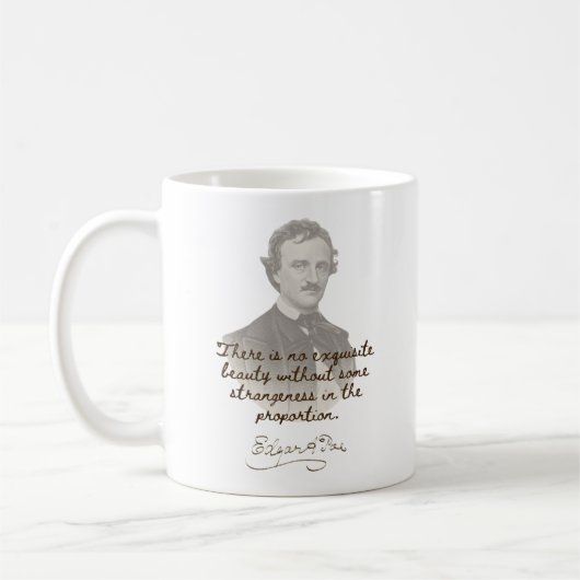 Edgar Allan Poe Quote Tasse - Exquisite Schönheit (Links)
