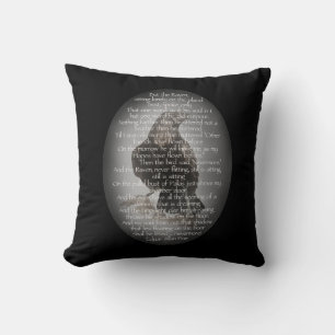 Edgar Allan Poe Rabe Gedicht, Nevermore Zitat Kissen