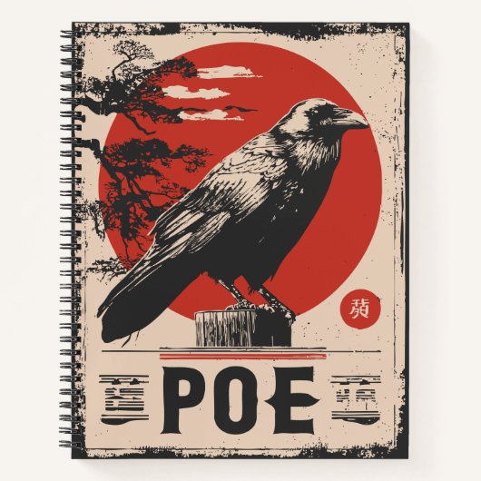 Edgar Allan Poe Raven Gothic Literature Design Notizblock (Vorderseite)