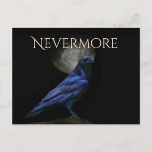 Edgar Allan Poe Raven Halloween Nevermore Postkarte