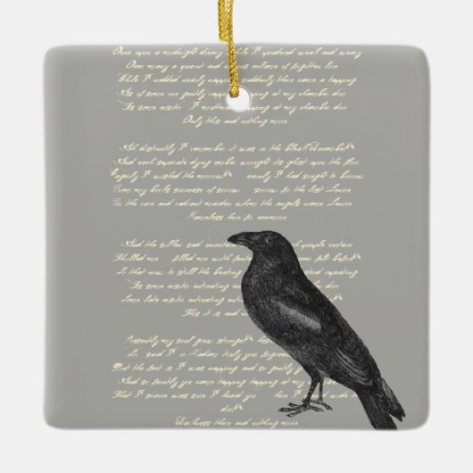 Edgar Allan Poe "Raven" Keramikornament (Vorderseite)