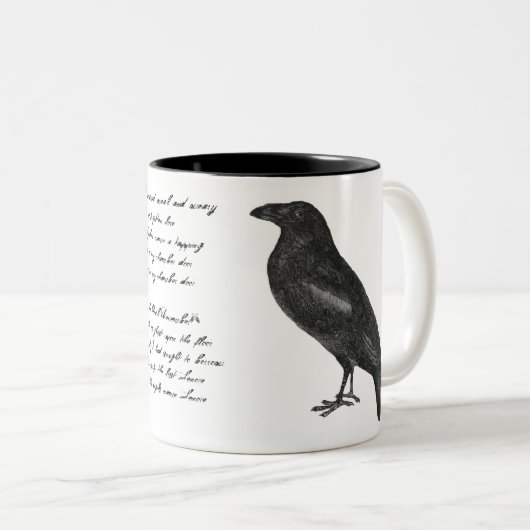 Edgar Allan Poe "Raven"-Tasse Zweifarbige Tasse (VorderseiteRechts)