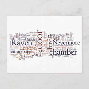 Edgar Allan Poe Raven Worte Postkarte