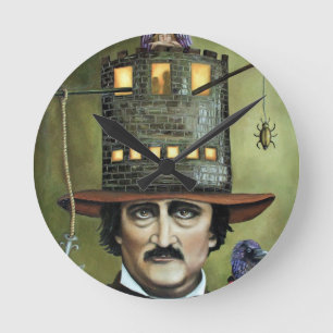 Edgar Allan Poe Runde Wanduhr