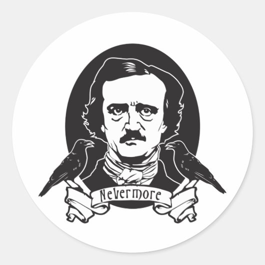 Edgar Allan Poe Runder Aufkleber (Vorderseite)