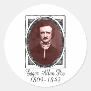 Edgar Allan Poe Runder Aufkleber