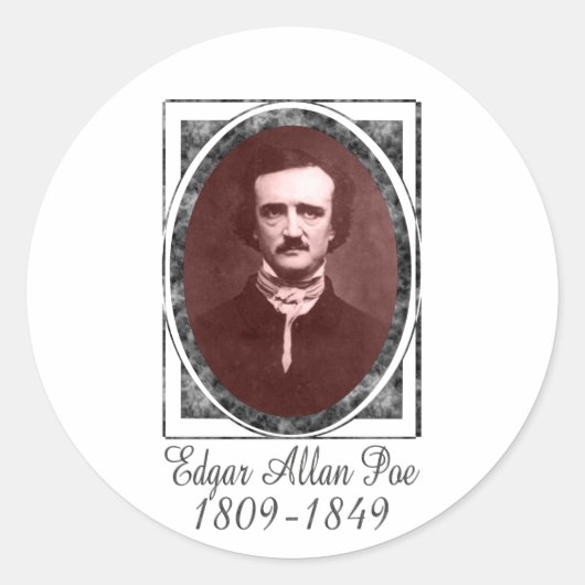 Edgar Allan Poe Runder Aufkleber (Vorderseite)